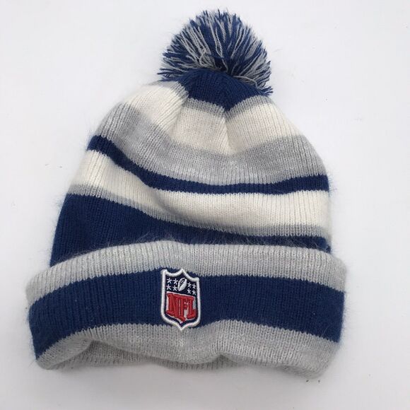 Indianapolis Colts New Era NFL Football Team Logo Beanie Sports Pom Winter Hat - Picture 3 of 10